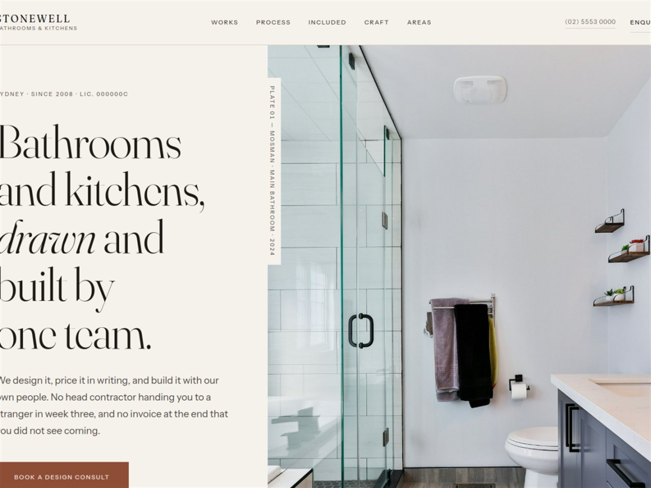 Stonewell Bathrooms & Kitchens website — homepage preview